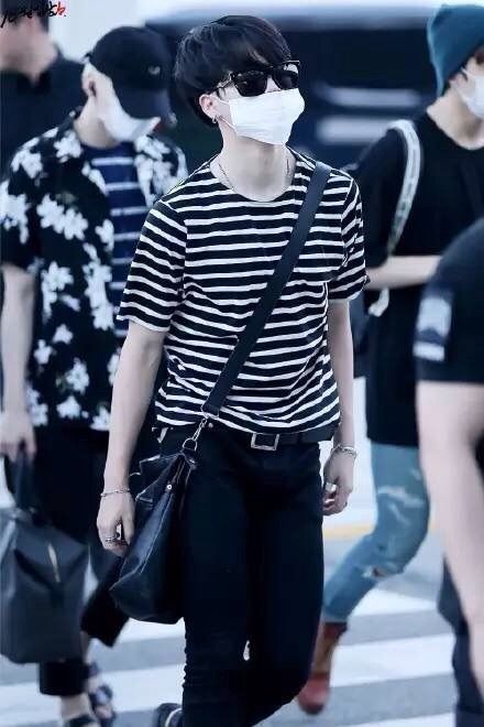 jimin striped t shirt