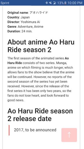 Featured image of post Ao Haru Ride Season 2 Release Date