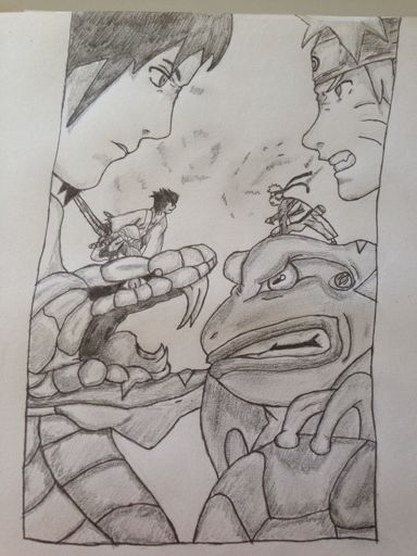 sasuke vs naruto drawings in pencil