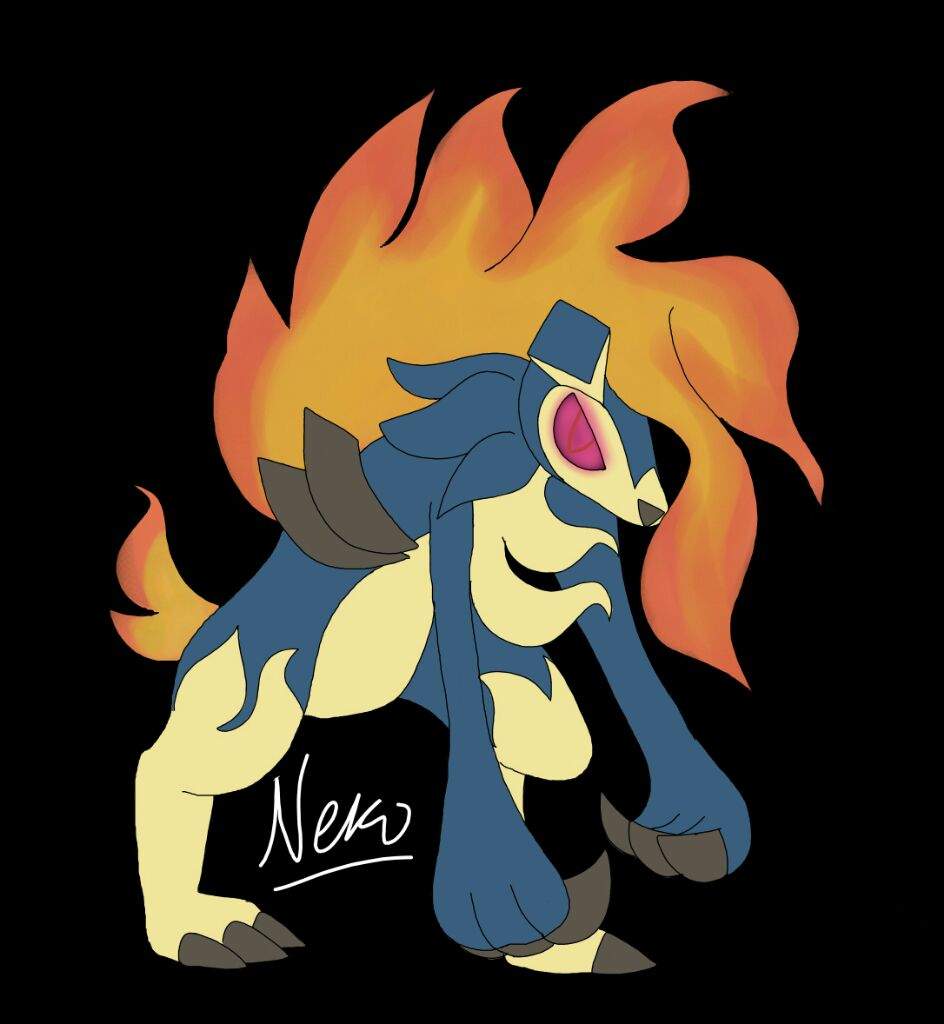 Midnight Lycanroc And Typhlosion Fusion Pokémon Amino