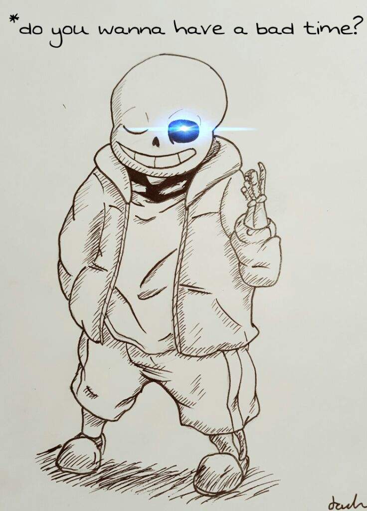 Bad time Sans drawing | paper | Undertale Amino