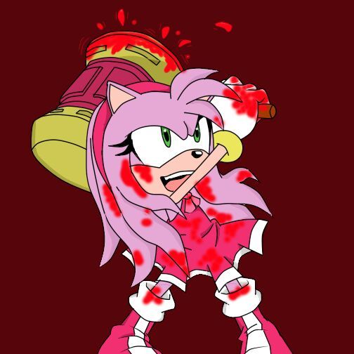 Un fan art/ edit de amy rose yandere Sonic the Hedgehog Español Amino.