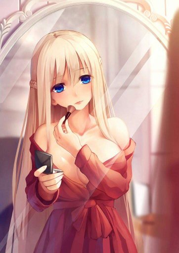 Anime girl with platinum blonde hair