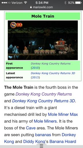 donkey kong country returns mole miner max