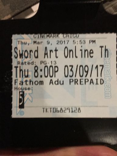 sword art online progressive tickets