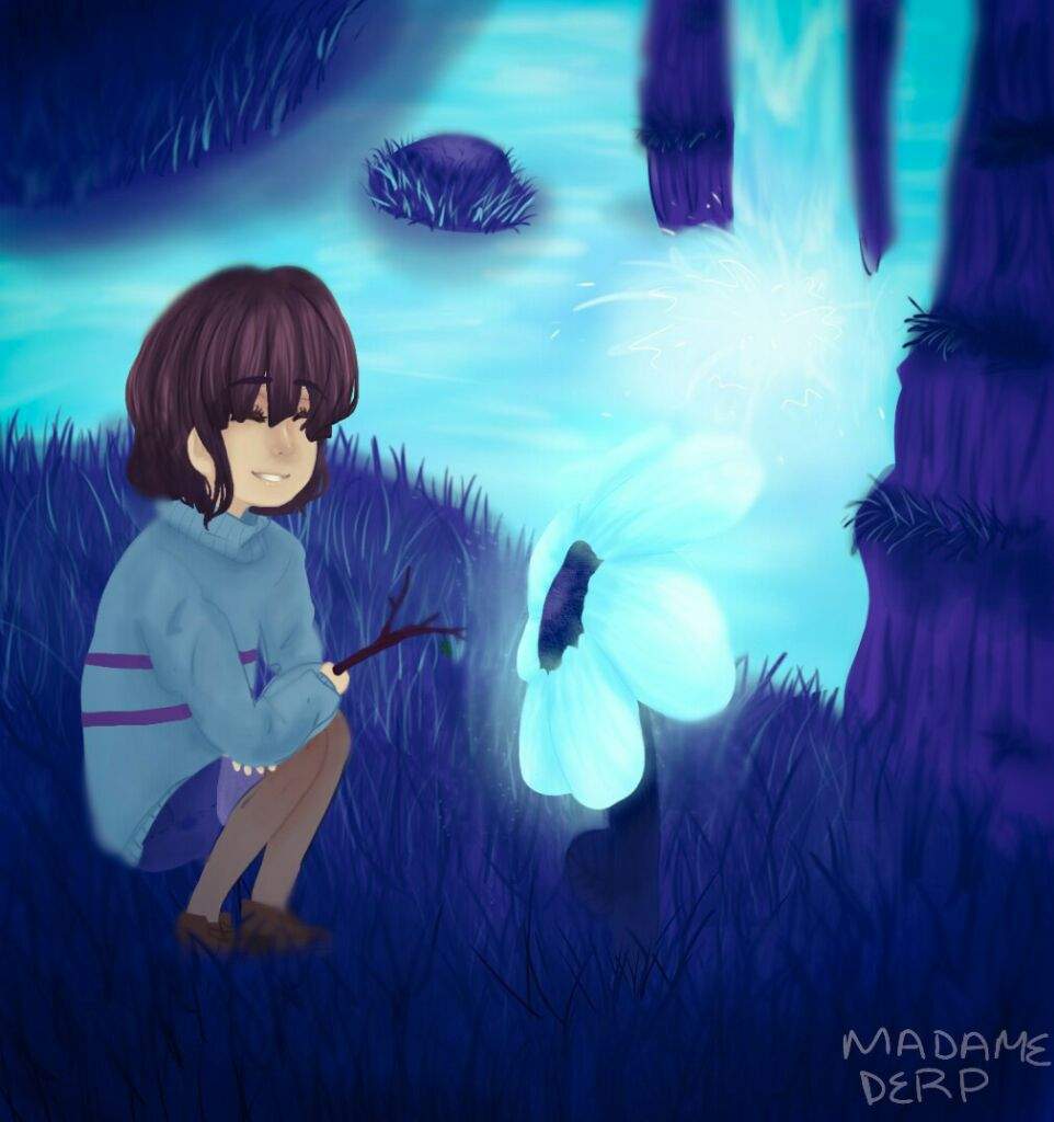 Frisk in the Waterfall | Undertale Amino