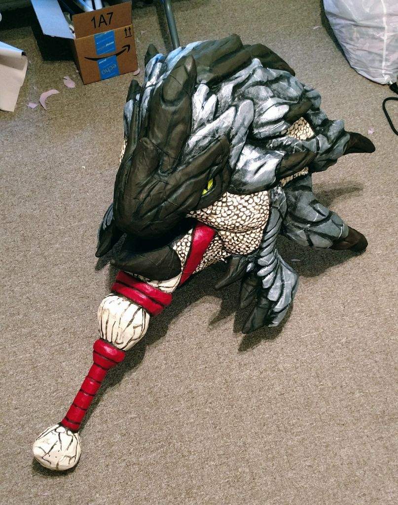 silver rathalos statue