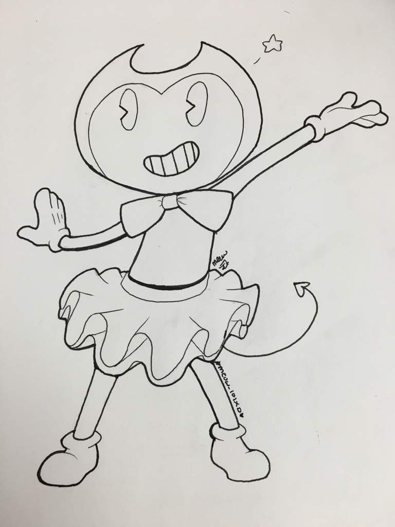 bendy and the ink machine coloring pages inky bendy