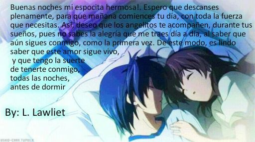 Poema de buenas de Noches Mi Amor <3 | •Anime• Amino