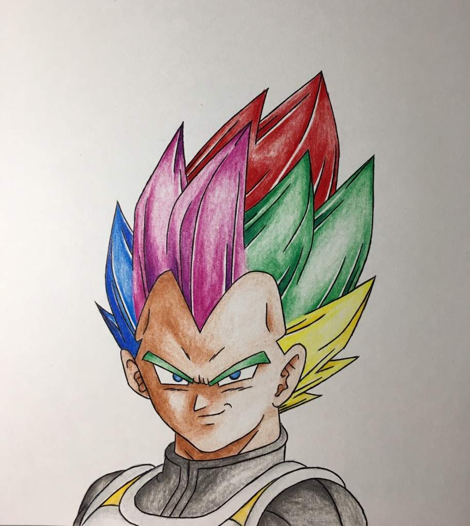 Vegeta Rainbow Super Saiyan Drawing DragonBallZ Amino