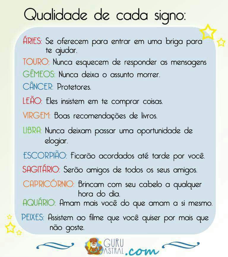 Qualidade de Cada Signo Astrolândia Amino