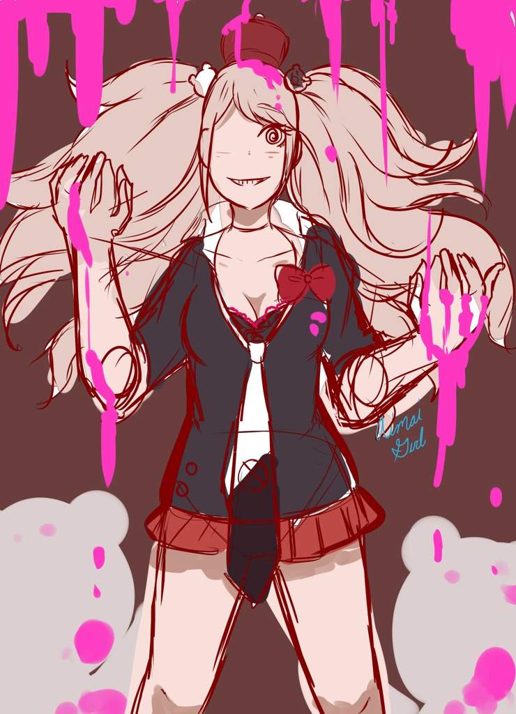 Junko Enoshima Drawing Process Anime Amino