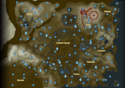 complete map zelda breath of the wild interactive
