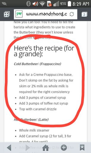 butterbeer recipe starbucks