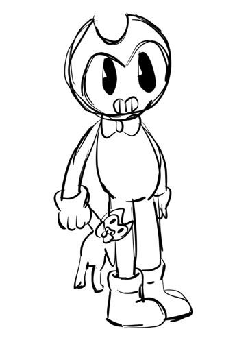 bendy and the ink machine coloring pages cute
