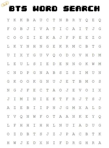 BTS: WORD SEARCH | ARMY's Amino