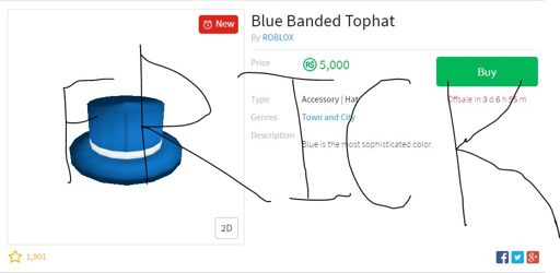 Blue Banded Tophat Roblox Amino