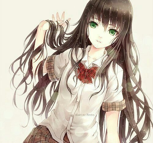 Anime girls with dark brown hair