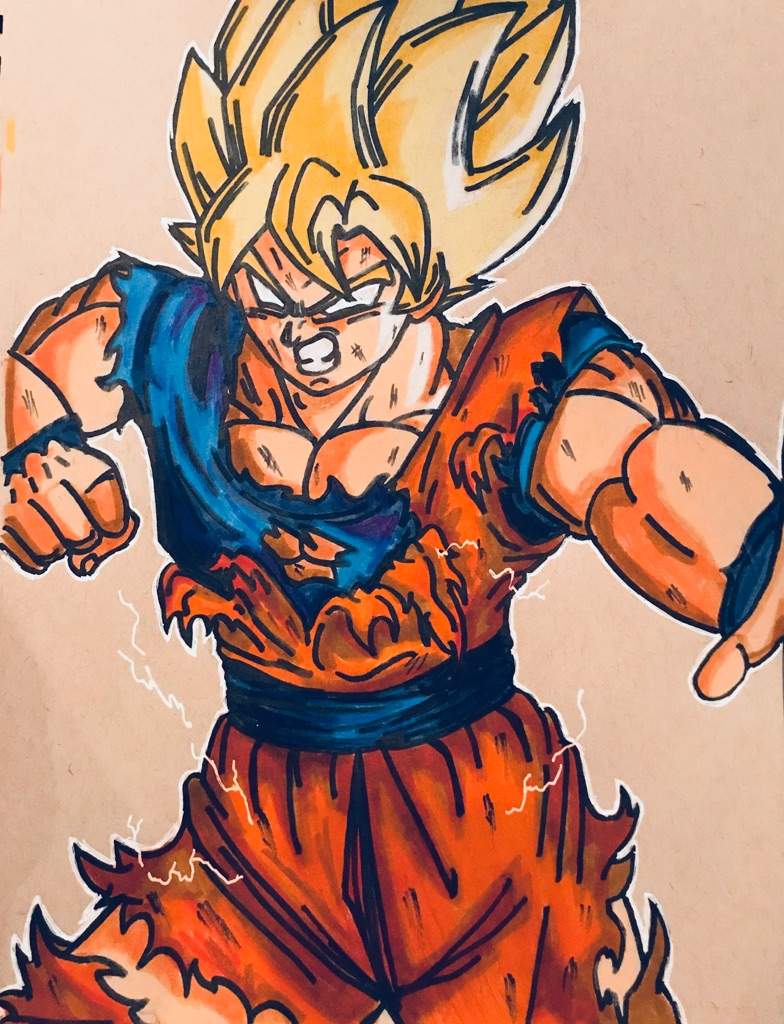 goku ssj battle damaged