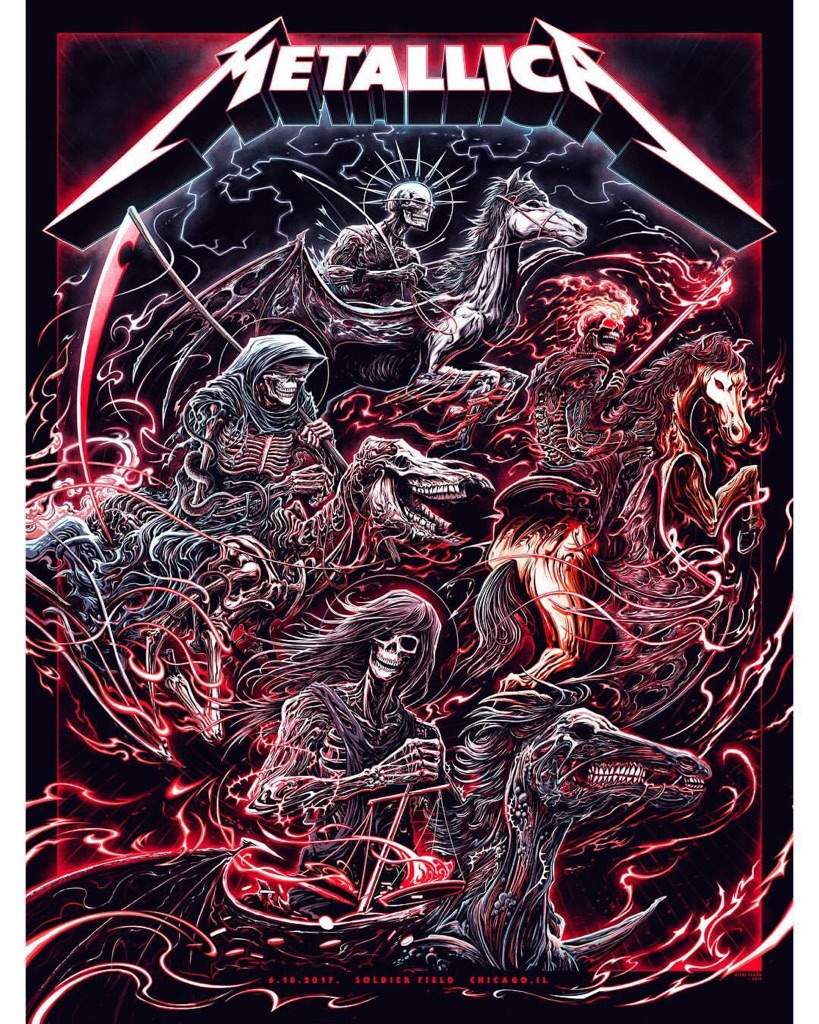 Metallica Poster by Miles Tsang for Chicago Show Metal Amino