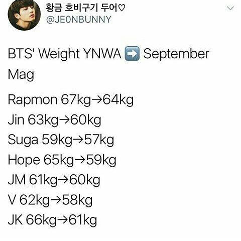 Regarding The BTS Boys’ Weight Change