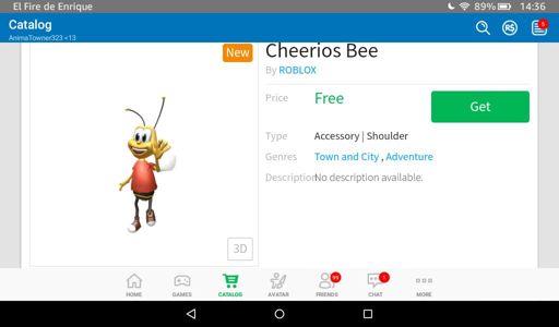Objeto Nuevo Cheerios Bee Gratis Roblox Amino En Espanol Amino