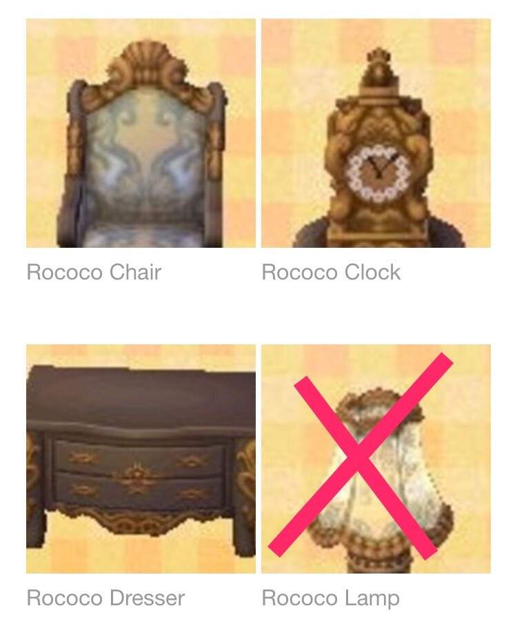 Rococo Series Help Animal Crossing New Leaf Amino I Ll Pay 10 000 Bells Per Item Each Have Pictured That Isn T Crossed Out Is An Need My Friend Code In Bio But Also List It Here