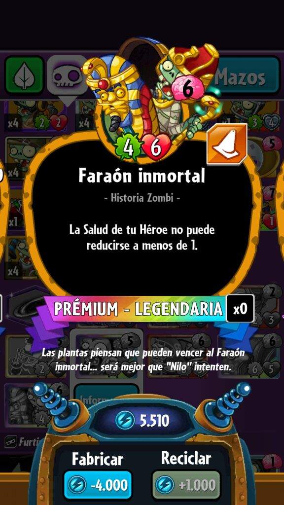 Top 5 Mejores Cartas Legendarias Zombies Plants Vs Zombies PvZ