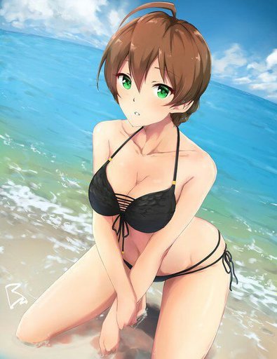 Anime girl in bikini