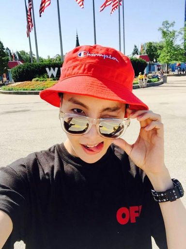 jhope red bucket hat