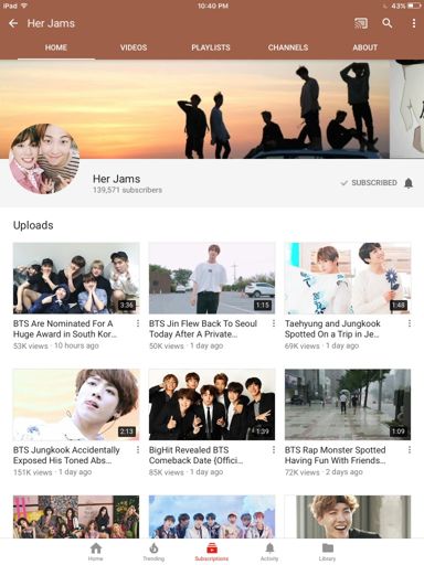 Does bts have their own youtube channel