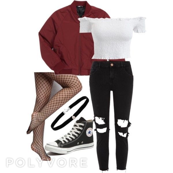 black and white and red outfits