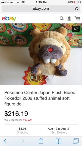 bidoof stuffed animal