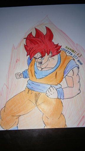 DIBUJO DE GOKU SSJ GOD | DRAGON BALL ESPAÑOL Amino