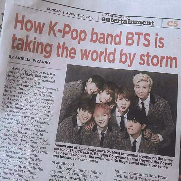 BTS on Philippines Newspaper♥ ARMY's Amino
