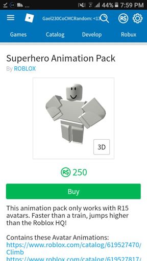 Roblox Superhero Animation Pack