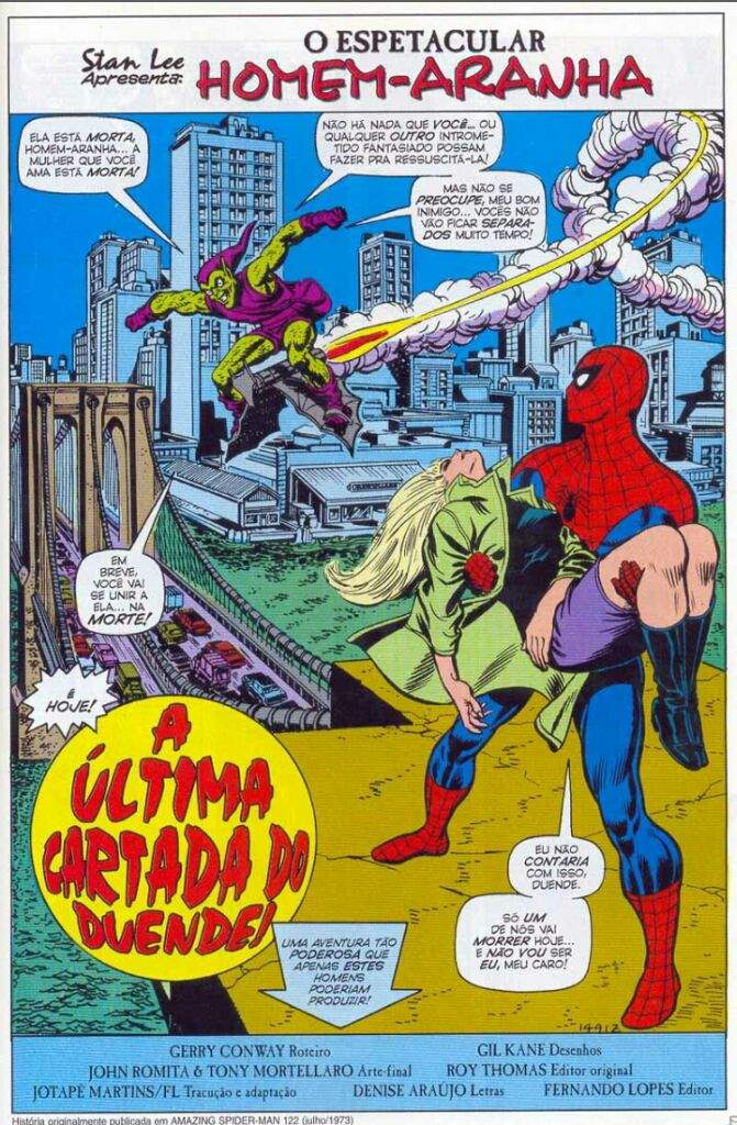 Hq A Morte de Gwen Stacy A Última Cartada do Duende Comics