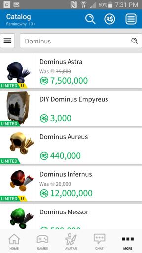 What Is The Most Cheapest Dominus In Roblox