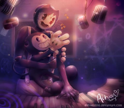 Sammy Lawrence And Bendy Fanart Bendy And The Ink Machine Amino