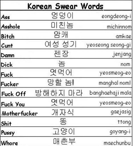 friendly insults in korean