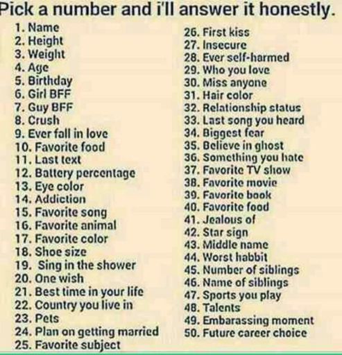 A ask number questions me Ask a