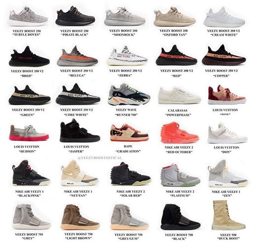 all yeezy shoes ever