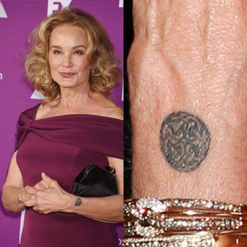 Jessica Lange has a Celtic knot tattoo on the top.