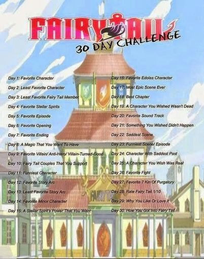 30 Day Challenge Fairy Tail Amino