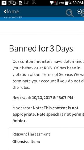 I Got Banned For 3 Whole Days Roblox Amino