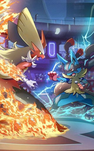 mega lucario vs mega blaziken wallpaper