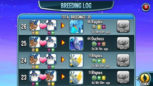 monster legends common breeding guide time for race