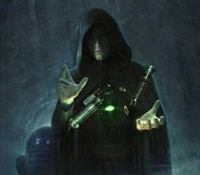 jedi with green lightsaber