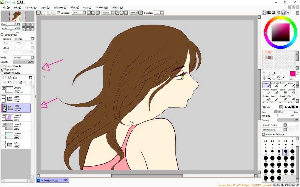 Tutorial Dibujo Digital Paint Tool Sai Lineas Y Color Base Anime