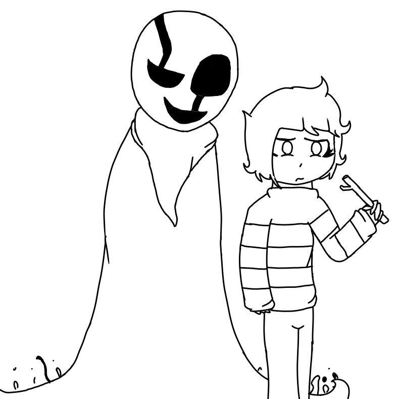 Dibujo de Frisk Y Gaster D Undertale Español Amino